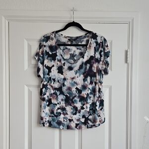 Simply Vera Vera Wang Multi-Color Short Sleeve V-Neck Top